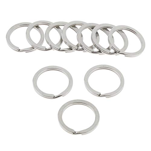 Baoblaze 10 Unids Llavero de Acero Inoxidable O Anillo Deportes Hebilla Titular de Camping - Plata 20mm