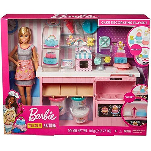 Barbie y su pastelería, muñeca con cocina y accesorios, regalo para niñas y niños 3-9 años (Mattel GFP59)