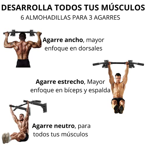 Barra De Dominadas De Pared | Pull Up Bar Multifuncional Para Hacer Deporte En Casa | Entrenamiento En El Exterior, Gimnasio, Fitness, Calistenia Y Workout