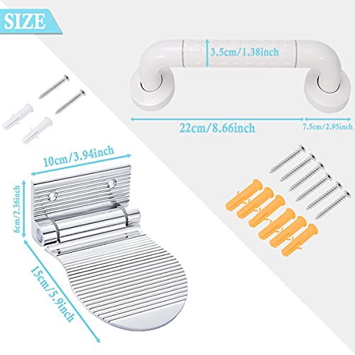 Barrageon Barras de Apoyo Agarre Baranda Baños Reposabrazos Antideslizante Acero Inoxidable para Toallero Reposapiés Aluminio Tornillos Fijación Ducha Seguridad Niños y Personas Mayores(Negro)