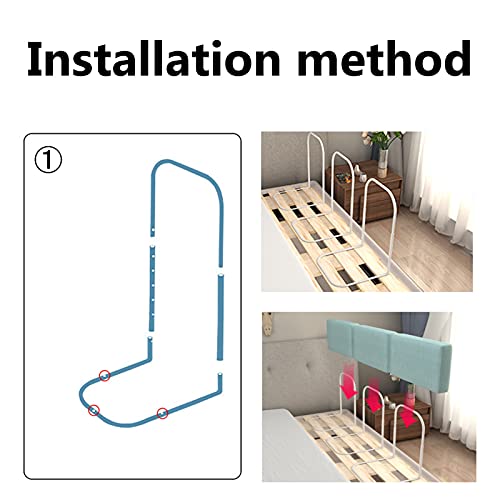 Barrera Cama Barrera de Seguridad Suave para Bebés, Barrera de Cama Anticaída con Cremallera Extraíble y Lavable, Tubo de Acero Ajustable de 40-60cm, Fácil de Instalar