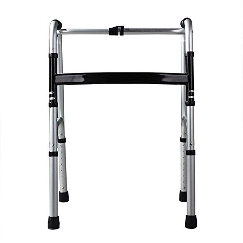 Bastidor para Andar Andador Plegable para Andar Auxiliar Andador De Cuatro Patas para Ancianos Andador De Aluminio Ligero Bastón Antideslizante con Ayudas Hospitalarias