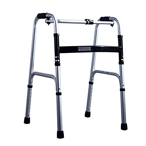 Bastidor para Andar Andador Plegable para Andar Auxiliar Andador De Cuatro Patas para Ancianos Andador De Aluminio Ligero Bastón Antideslizante con Ayudas Hospitalarias