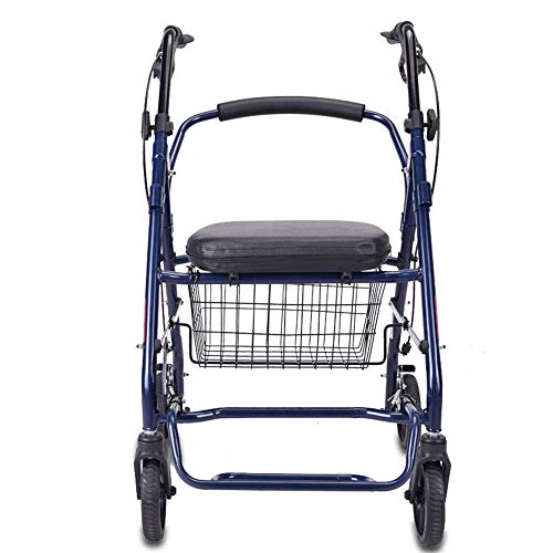 Bastidor para caminar Andador plegable Andador de ancianos Freno de mano Taburete de bastón Silla de ruedas Hombre mayor Asiento de rueda de compras Bastón antideslizante con ayudas hospitalarias