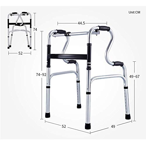 Bastidor para Caminar Andador Plegable Antiguo Andador De Aluminio Andador Auxiliar De Cuatro Pies Bastón Antideslizante con Ayudas Hospitalarias