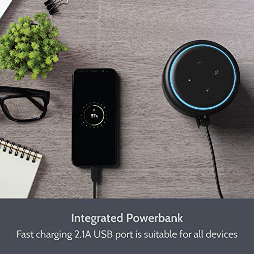 Bateria Echo Dot 3, Base de Batería Portátil para Amazon Echo Dot 3ª Generación Altavoz Inteligente, hasta 12 Horas de Reproducción (Echo Dot no Incluido) - Negro