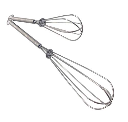 Batidor de cocina de acero inoxidable, mini batidor de alambre para mezclar, batir, batir y agitar – 5 pulgadas y 7 pulgadas