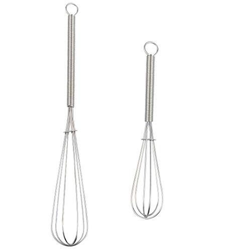 Batidor de cocina de acero inoxidable, mini batidor de alambre para mezclar, batir, batir y agitar – 5 pulgadas y 7 pulgadas