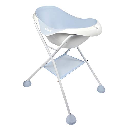 BÉABA Soporte con patas para Bañera de Bebé y Cambiador Recién Nacido, Compatible con Camélé’O, Plegable, Desmontable, Gris (Light Mist)