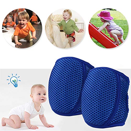 Bebé Arrastrándose Rodilleras, Antideslizante Soporte para Rodillas Elástico Niño Rodilla La Seguridad Protector,Azul