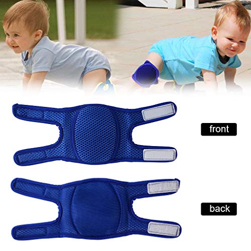 Bebé Arrastrándose Rodilleras, Antideslizante Soporte para Rodillas Elástico Niño Rodilla La Seguridad Protector,Azul