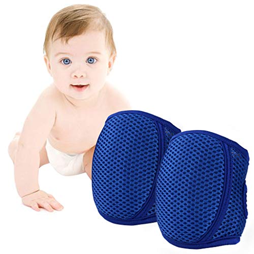 Bebé Arrastrándose Rodilleras, Antideslizante Soporte para Rodillas Elástico Niño Rodilla La Seguridad Protector,Azul