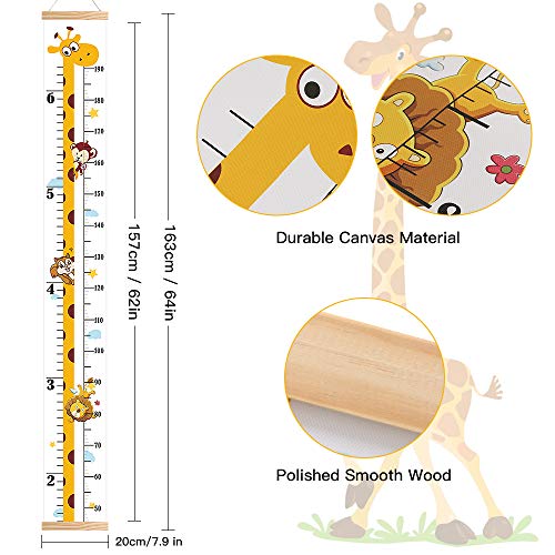 Bebé Gráficos de Crecimiento Altura Tabla de Crecimiento Colgar en la Pared Regla Medidor Para Niños de pared de Dormitorio Infantil Guardería Decoración (Jirafa)