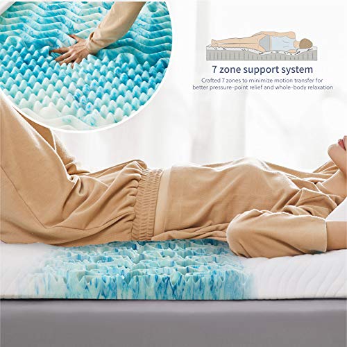 Bedsure Topper Viscoelastico 135x190 Colchon - Cubre Colchon Memory Foam Mattress Antiestático, Sobrecolchon Espuma con 1 Funda Extraíble y Lavable, Colchoncillo Efecto Memoria Hipoalergénico