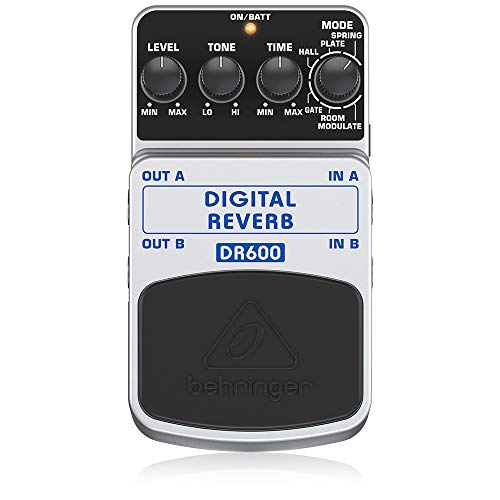 Behringer DR600, Pedal de efecto reverb para guitarra, color blanco, DIGITAL REVERB DR600, Guitar Pedal