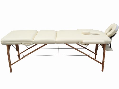 BELTOM Camilla de Masaje 3 Zonas portatil 180 x 56 cm. - Pesa Solo 13.3 kg. y con Accesorios 14,5 kg. - Mesa Cama Banco Plegable Reiki Fsioterapeuta - Crema