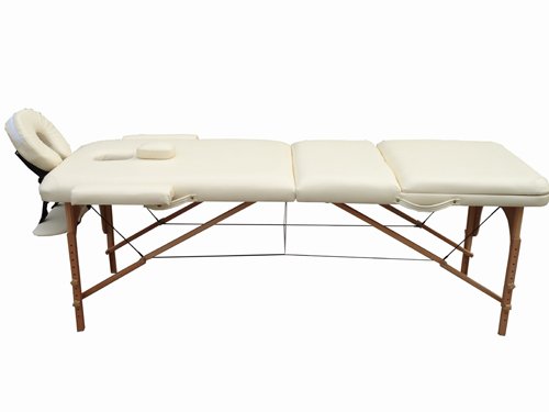 BELTOM Camilla de Masaje 3 Zonas portatil 180 x 56 cm. - Pesa Solo 13.3 kg. y con Accesorios 14,5 kg. - Mesa Cama Banco Plegable Reiki Fsioterapeuta - Crema