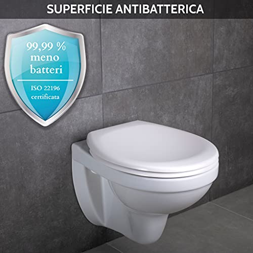 Benkstein Tapa WC Universal Blanca de Cierre Lento Automático tapas de water