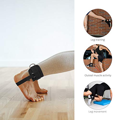 BESPORTBLE 2Pcs Correas de Tobillo para Máquinas de Cable Fitness Tobilleras Banda de Resistencia Correa Adhesiva Ajustable para Contragolpes Entrenamientos de Glúteos Extensiones de Piernas