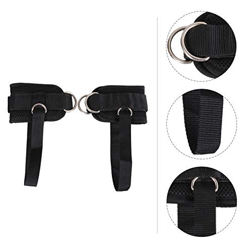 BESPORTBLE 2Pcs Correas de Tobillo para Máquinas de Cable Fitness Tobilleras Banda de Resistencia Correa Adhesiva Ajustable para Contragolpes Entrenamientos de Glúteos Extensiones de Piernas