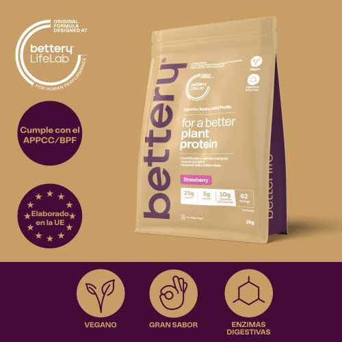 Bettery For a Better Plant Protein - Proteína vegana en polvo para la regeneración y recuperación muscular con aminoácidos