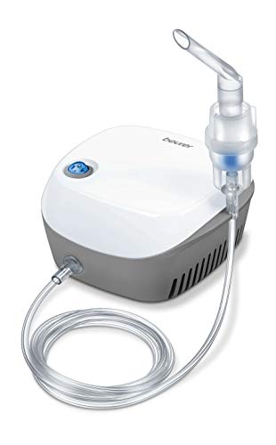 Beurer IH18L Nebulizador con Tecnología de Compresor de Aire, con Capacidad de Inhalación de 0.4 ml/min, Blanco y Gris (602.36)