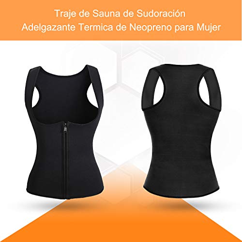 Bingrong Chaleco Neopreno Sauna Mujer Fajas Reductoras Mujer Compresion Sudoración para Deporte Fitness