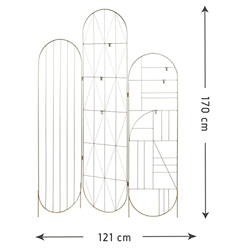 Biombo Metal Portafotos, Biombos Originales para Decoración del Hogar. Biombo Metálico Decorativo para Colgar Fotos 121x1x170 cm