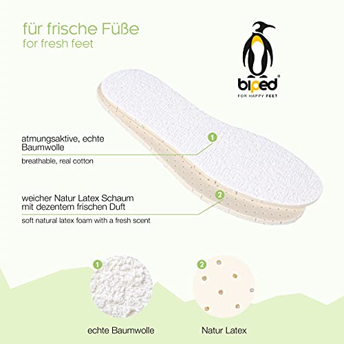 biped 3 pares de plantillas infantiles para zapato abierto, desodorantes, con fresco aroma de cítricos, plantillas de rizo de algodón con suave acolchado de látex natural z2775 (30-31)