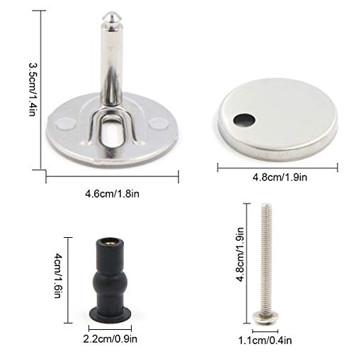 Bisagras tapa wc bisagras de asiento con tornillos accesorios/Replacement Toilet Seat Hinges para Montar y Fijar Todas las Tapas de Inodoro Estándar/Replacement Toilet Seat Hinges (2 piezas)