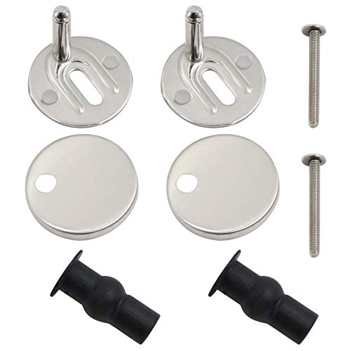 Bisagras tapa wc bisagras de asiento con tornillos accesorios/Replacement Toilet Seat Hinges para Montar y Fijar Todas las Tapas de Inodoro Estándar/Replacement Toilet Seat Hinges (2 piezas)