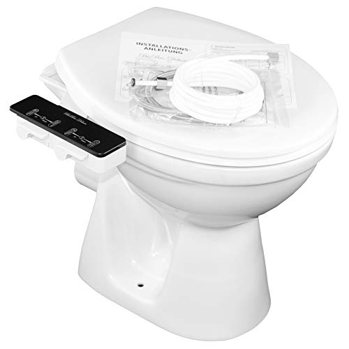 BisBro Deluxe Slim Bidet 2082 | Ducha-bidé de WC con agua caliente para la higiene íntima | Funciona sin electricidad | Limpieza con agua