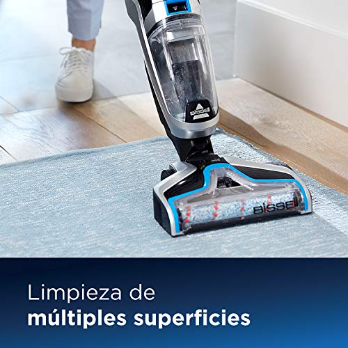 Bissell CrossWave Cordless Aspirador y Limpiador Multifuncional sin Cables para Suelos Duros y alfombras, 250 W, 1.44 litros, 80 Decibelios, Plastic, Plata