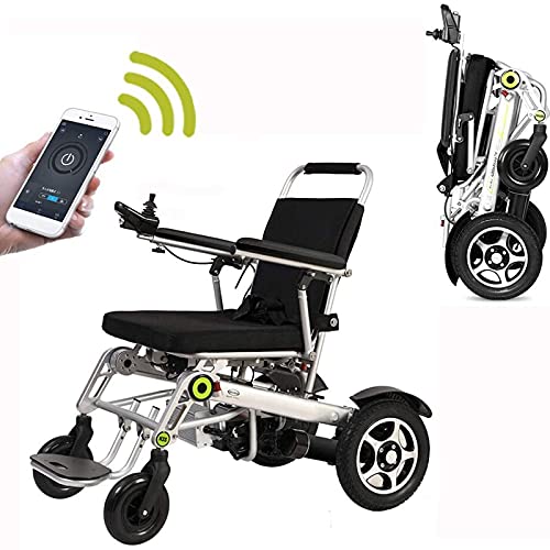 BJH Silla de Ruedas eléctrica - App Control Inteligente Silla de Ruedas móvil Silla de Ruedas Inteligente Plegable Completamente automática - Pesa Solo 65 Libras Puede soportar 330 Libras