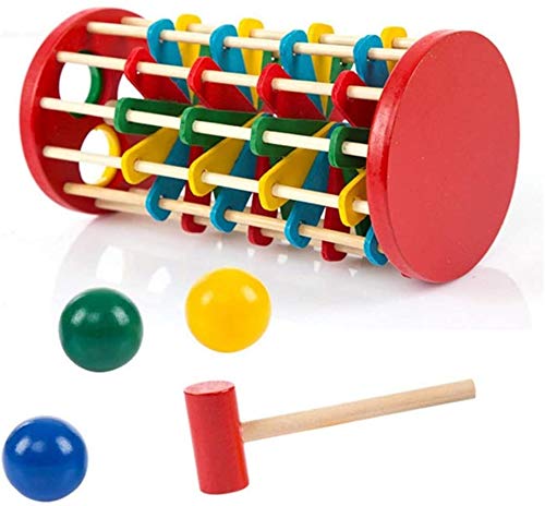 BJINDH Juguetes de Madera Mano de la Escalera de bateo Knock The Ball Temprano Educativo Juguetes Coloridos para Niños Niños Padre-Child Toys Interactive Recreativo