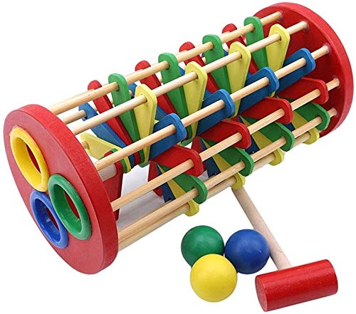 BJINDH Juguetes de Madera Mano de la Escalera de bateo Knock The Ball Temprano Educativo Juguetes Coloridos para Niños Niños Padre-Child Toys Interactive Recreativo