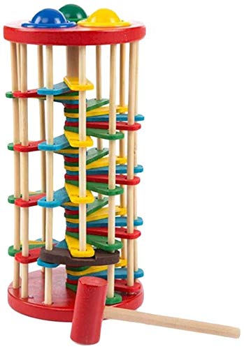 BJINDH Juguetes de Madera Mano de la Escalera de bateo Knock The Ball Temprano Educativo Juguetes Coloridos para Niños Niños Padre-Child Toys Interactive Recreativo