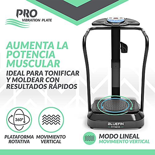 Bluefin Fitness Plataforma Vibratoria | Modelo Pro | Diseño Mejorado con Motores Silenciosos y Altavoces Incorporados