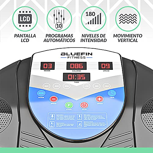 Bluefin Fitness Plataforma Vibratoria | Modelo Pro | Diseño Mejorado con Motores Silenciosos y Altavoces Incorporados