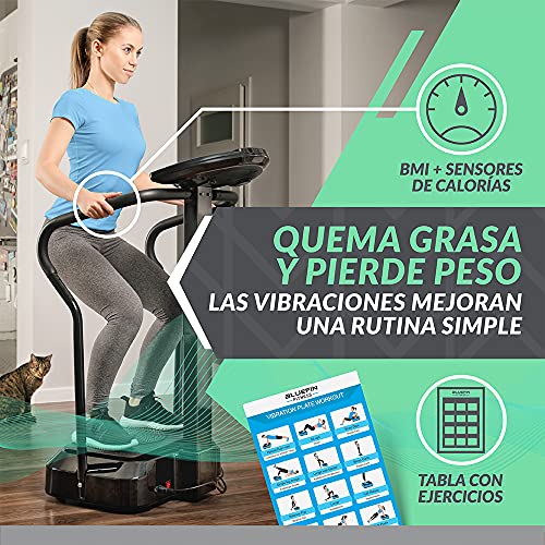 Bluefin Fitness Plataforma Vibratoria | Modelo Pro | Diseño Mejorado con Motores Silenciosos y Altavoces Incorporados