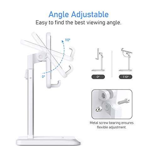 Blukar Soporte Móvil, Ajustable Soporte Teléfono Mesa Portátil con Almohadilla de Silicona Antideslizante Soporte Dock Base Ideal para Teléfono Móvil Phone, Android y Tablet