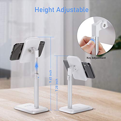 Blukar Soporte Móvil, Ajustable Soporte Teléfono Mesa Portátil con Almohadilla de Silicona Antideslizante Soporte Dock Base Ideal para Teléfono Móvil Phone, Android y Tablet