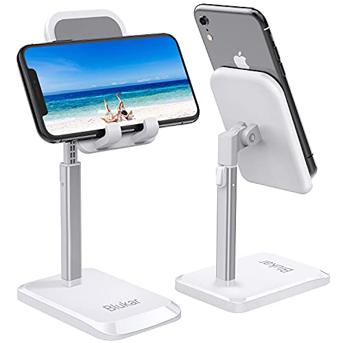 Blukar Soporte Móvil, Ajustable Soporte Teléfono Mesa Portátil con Almohadilla de Silicona Antideslizante Soporte Dock Base Ideal para Teléfono Móvil Phone, Android y Tablet