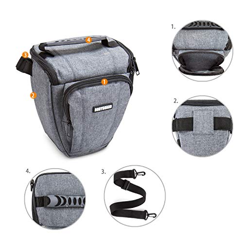 Bodyguard Bolso Colt Foto Bolso Espejo Reflex Colt Easy gris, APTO PARA Nikon D800 D3500 D5300 D5600 D7500 Canon EOS 2000D 4000D 750D 200D 77D 80D