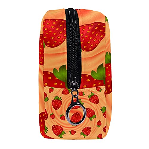 Bolsa de cosméticos Bolsa de Maquillaje Bolsa de cosméticos de Viaje, Bolso de Mano, Bolso de baño,Remolino de Crema Suave de Fresa