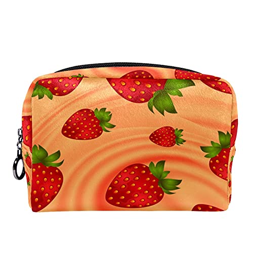 Bolsa de cosméticos Bolsa de Maquillaje Bolsa de cosméticos de Viaje, Bolso de Mano, Bolso de baño,Remolino de Crema Suave de Fresa