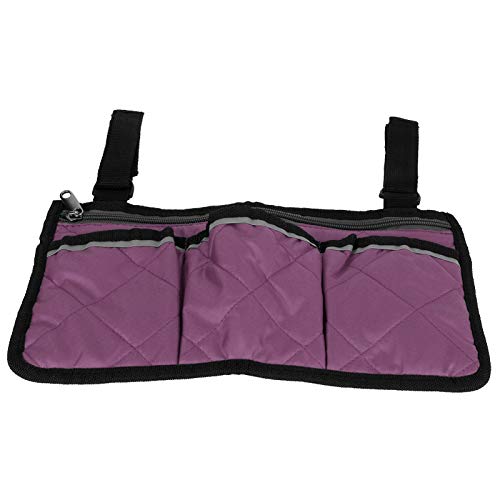 Bolsa para silla de ruedas, bolsa colgante lateral para silla de ruedas, bolsa de almacenamiento para silla de ruedas, multifuncional eficiente y duradera para(purple)