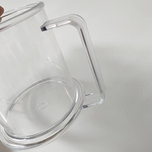 Bonarty Taza de Plástico Transparente Vaso para Sorber con Asas de 10 Oz. Vaso para Beber para Pacientes Ancianos