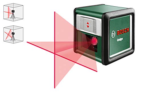 Bosch Quigo 3 - Nivel láser en cruz (2 pilas de 1.5 V AAA, pinza MM2, alcance: 10 m, precisión: ± 0,8 mm/m)