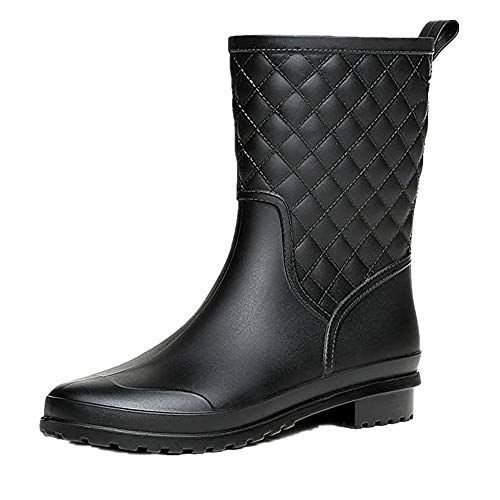 Bota Agua Mujer Jardín Trabajo Lluvia Botas Antideslizante Wellington Boots Negro 39